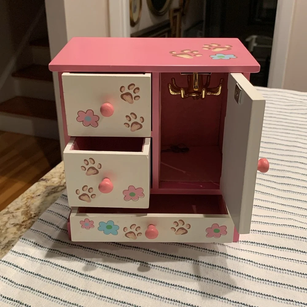 Pink Cat design Jewelry Box